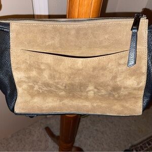 Sondra Robert’s Gorgeous Tan Suede with Black Leather Guitar Strap